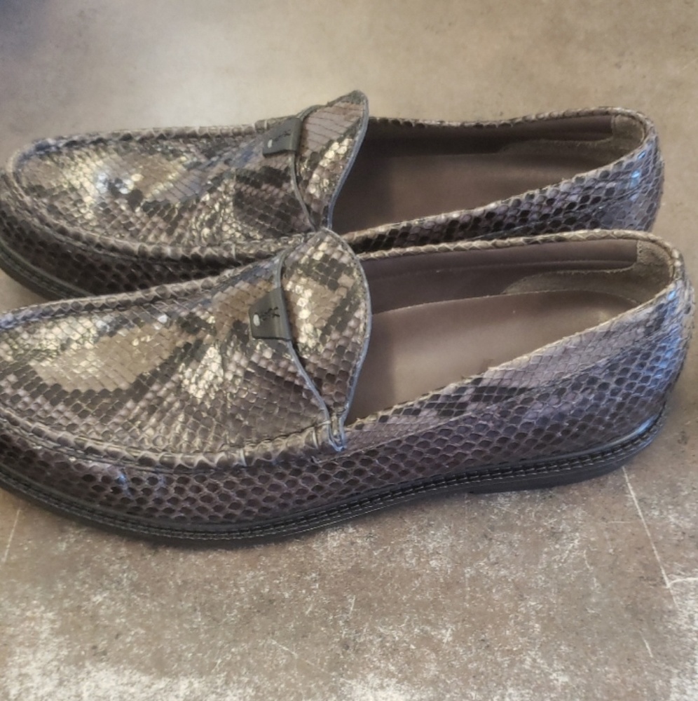 Yves saint Laurent  Boa snake skin shoes .